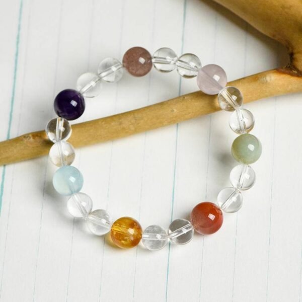 White crystal multi-gem bracelet