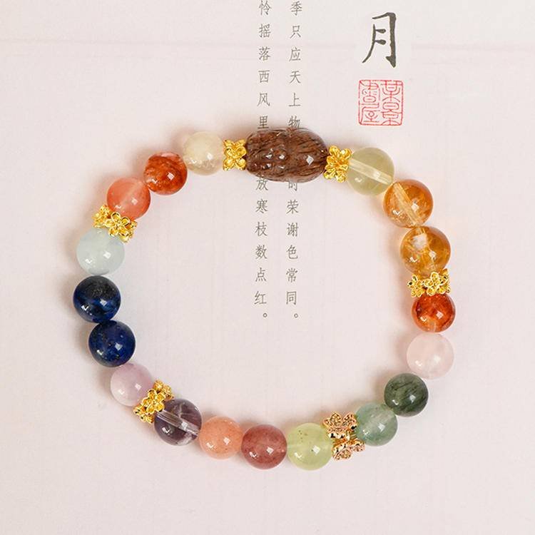 Black Gold Rutilated Quartz Pi Yao Multi-Gemstone Bracelet - Image 3