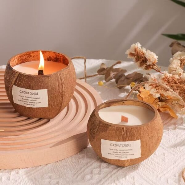 Coconut Shell Relaxation and Sleep Aid Candle - Image 2