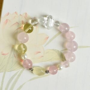 Jelly Powder White Quartz Double-Terminus Bracelet